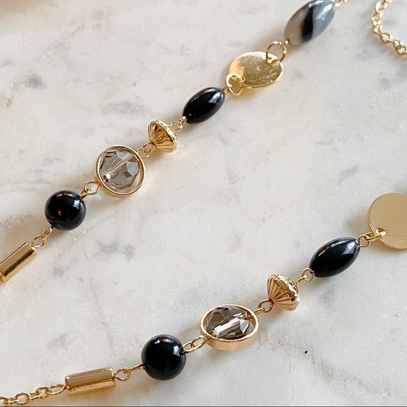 3/$15 Black + Gold Bohemian Beaded Face Mask Chain - Picture 2 of 6